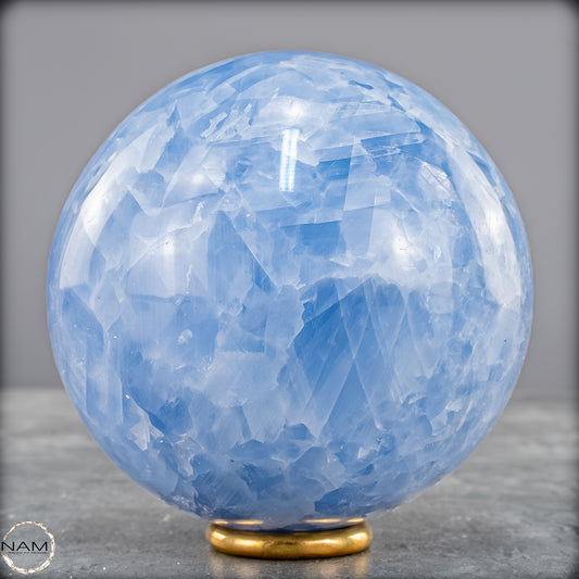 Natürliche Blaue Calcit-Kristall Kugel - 670,34 g