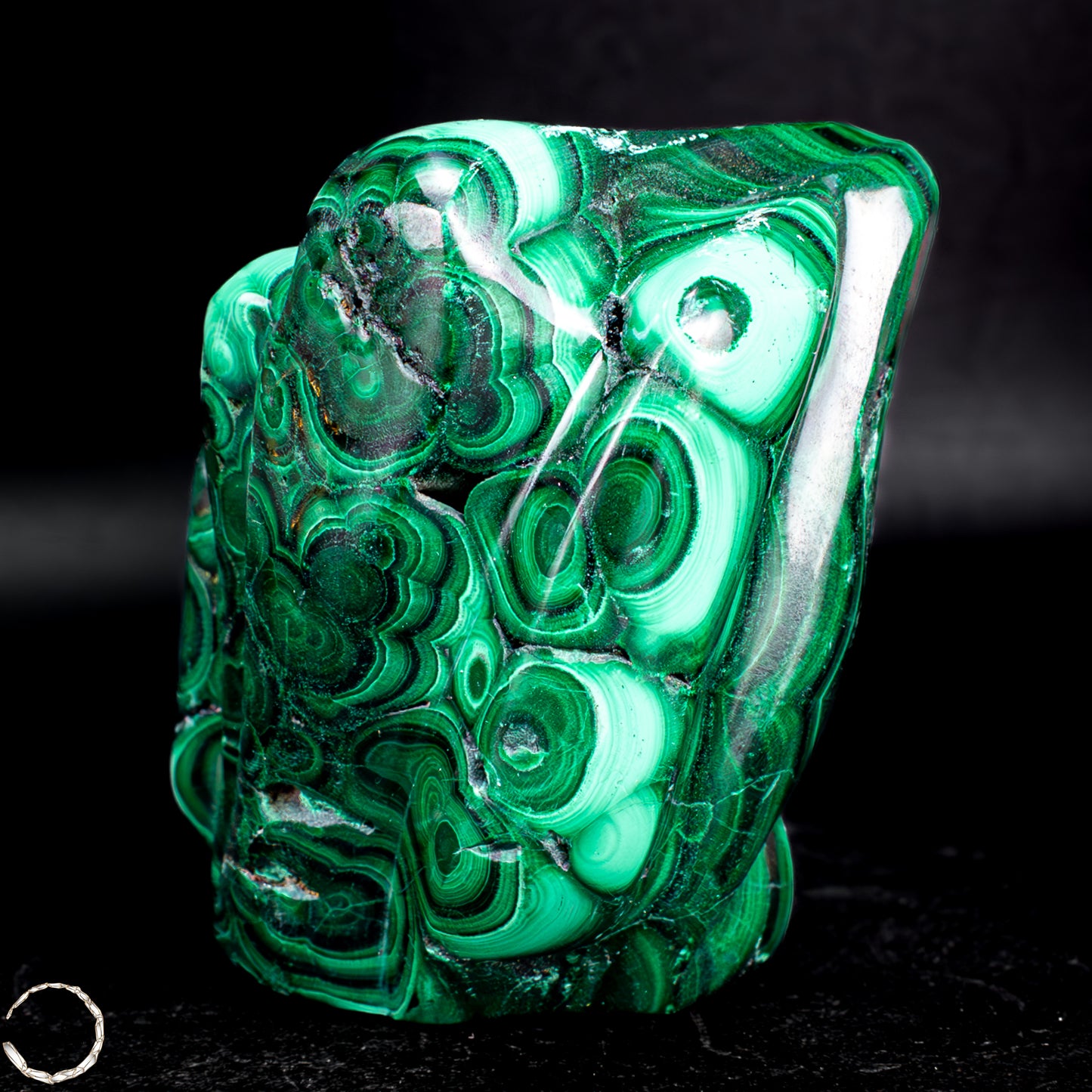 Natürliche Malachit und Chrysocolla Flamme, Kongo- 213,33g