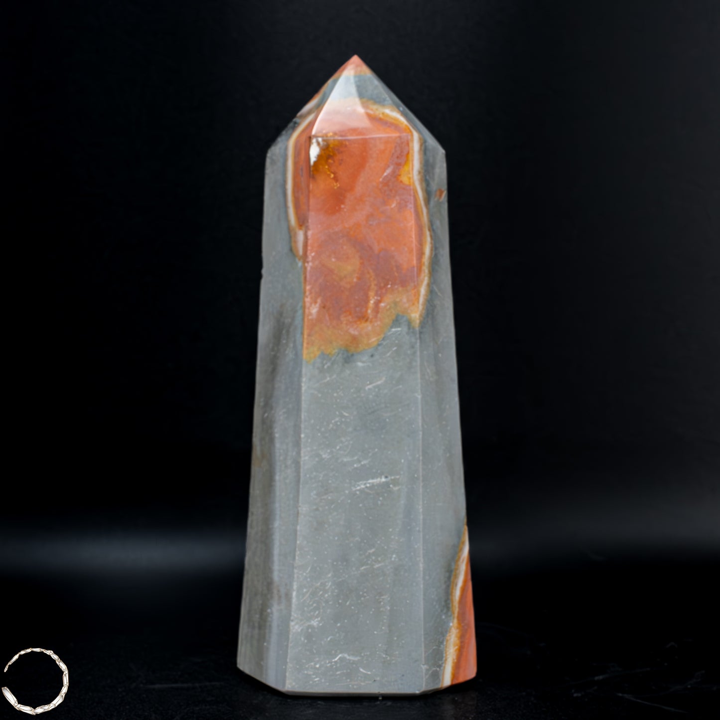 Natürlicher Polychromer Jaspis Obelisk -602,11 g