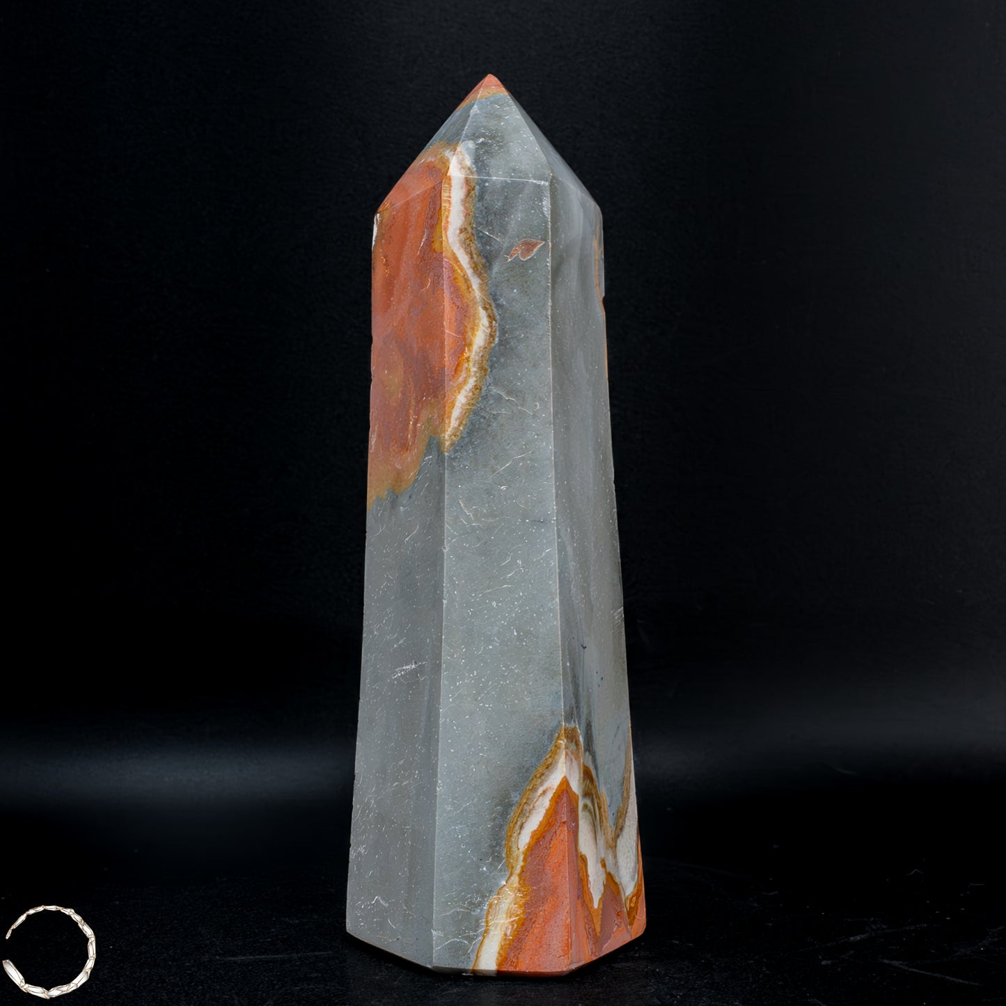 Natürlicher Polychromer Jaspis Obelisk -602,11 g