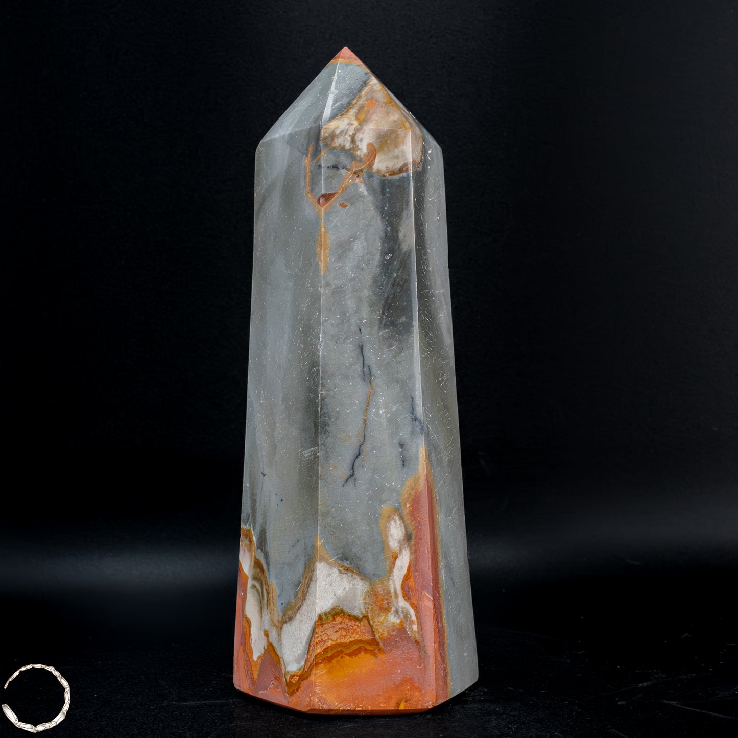 Natürlicher Polychromer Jaspis Obelisk -602,11 g