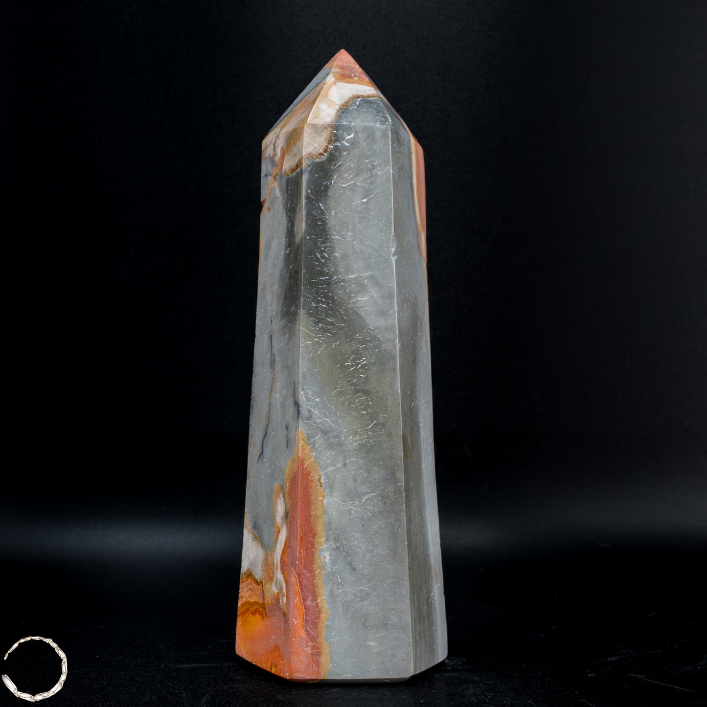 Natürlicher Polychromer Jaspis Obelisk -602,11 g