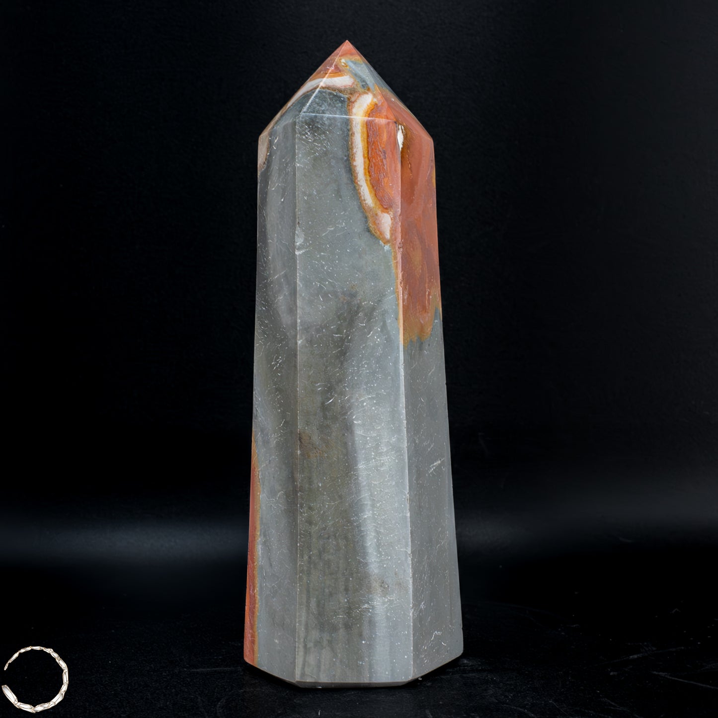 Natürlicher Polychromer Jaspis Obelisk -602,11 g