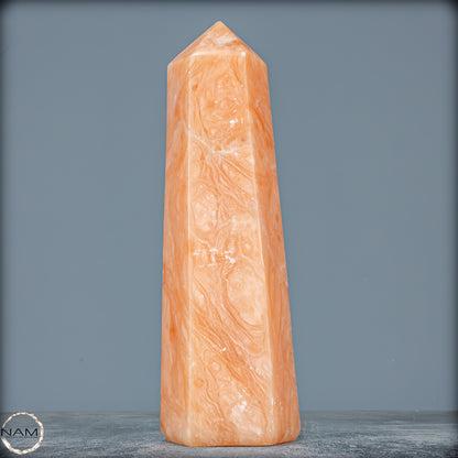 Natürlicher Orangencalcit Kristall-Obelisk - 1102,15g