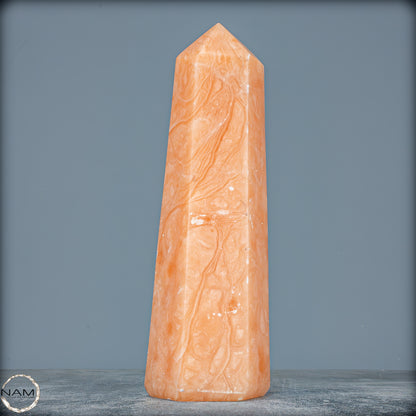 Natürlicher Orangencalcit Kristall-Obelisk - 1102,15g