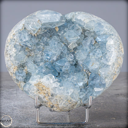 Natürliche Celestit Kristall-Druse als Herz - 1249,66g