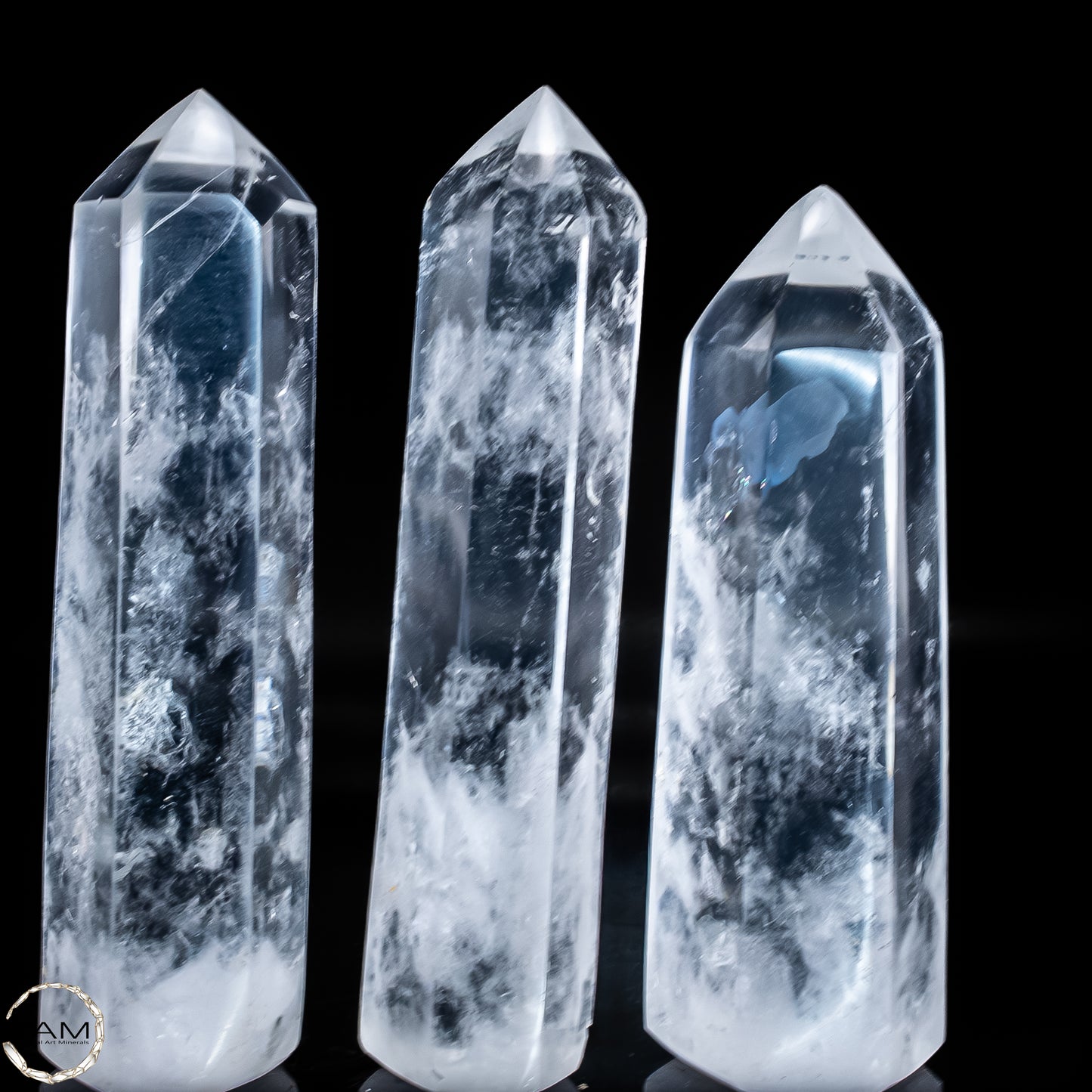 Bergkristall-Obelisken – Elegantes 3er-Set aus natürlichem Quarz -851,11g