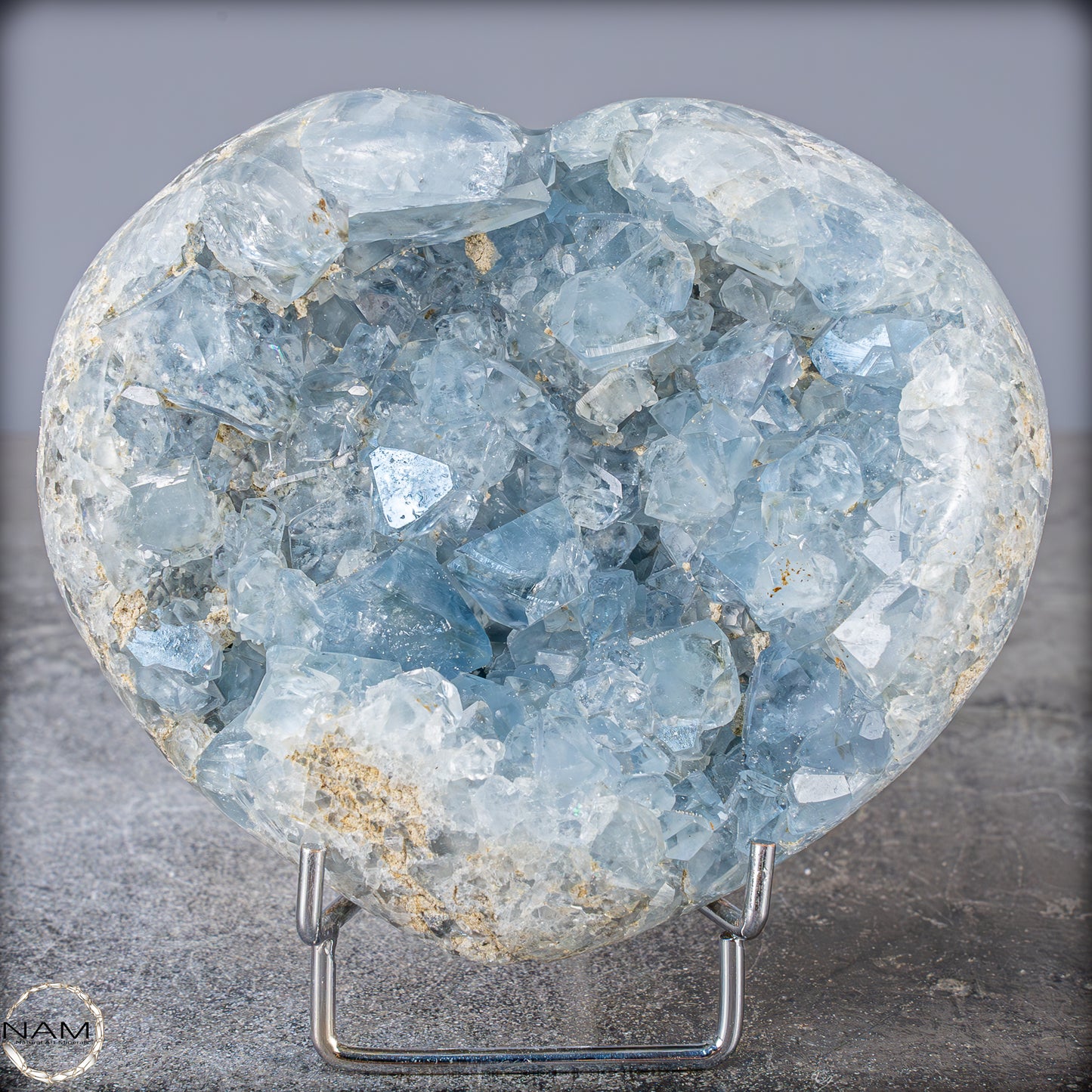 Natürliche Celestit Kristall-Druse als Herz - 1249,66g