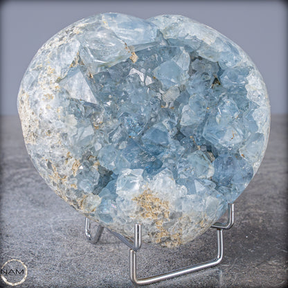 Natürliche Celestit Kristall-Druse als Herz - 1249,66g