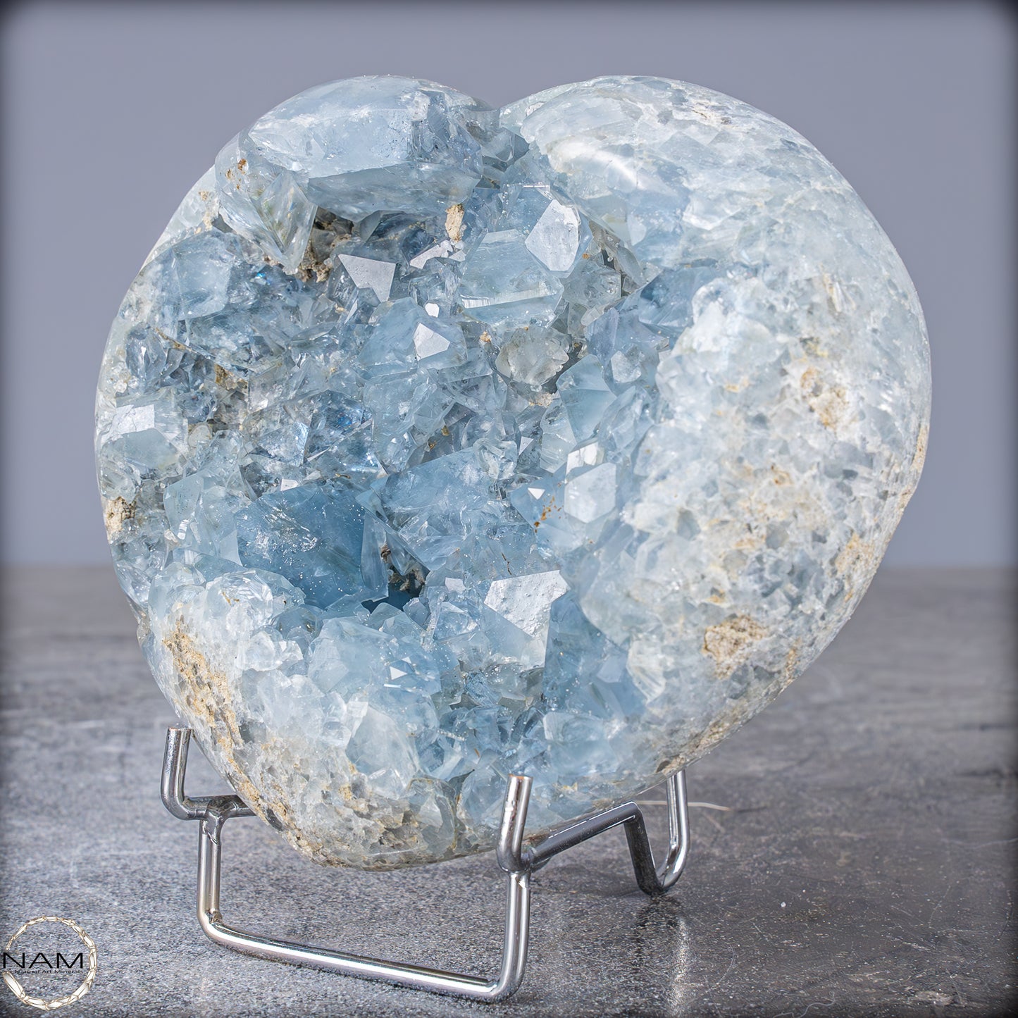 Natürliche Celestit Kristall-Druse als Herz - 1249,66g