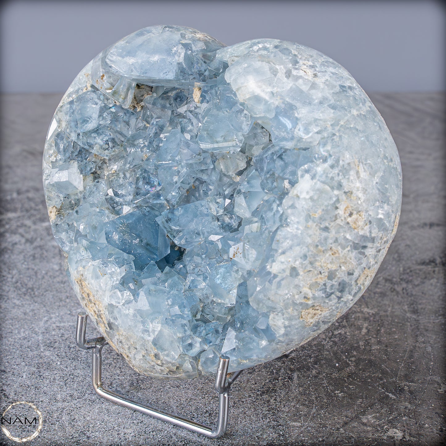 Natürliche Celestit Kristall-Druse als Herz - 1249,66g