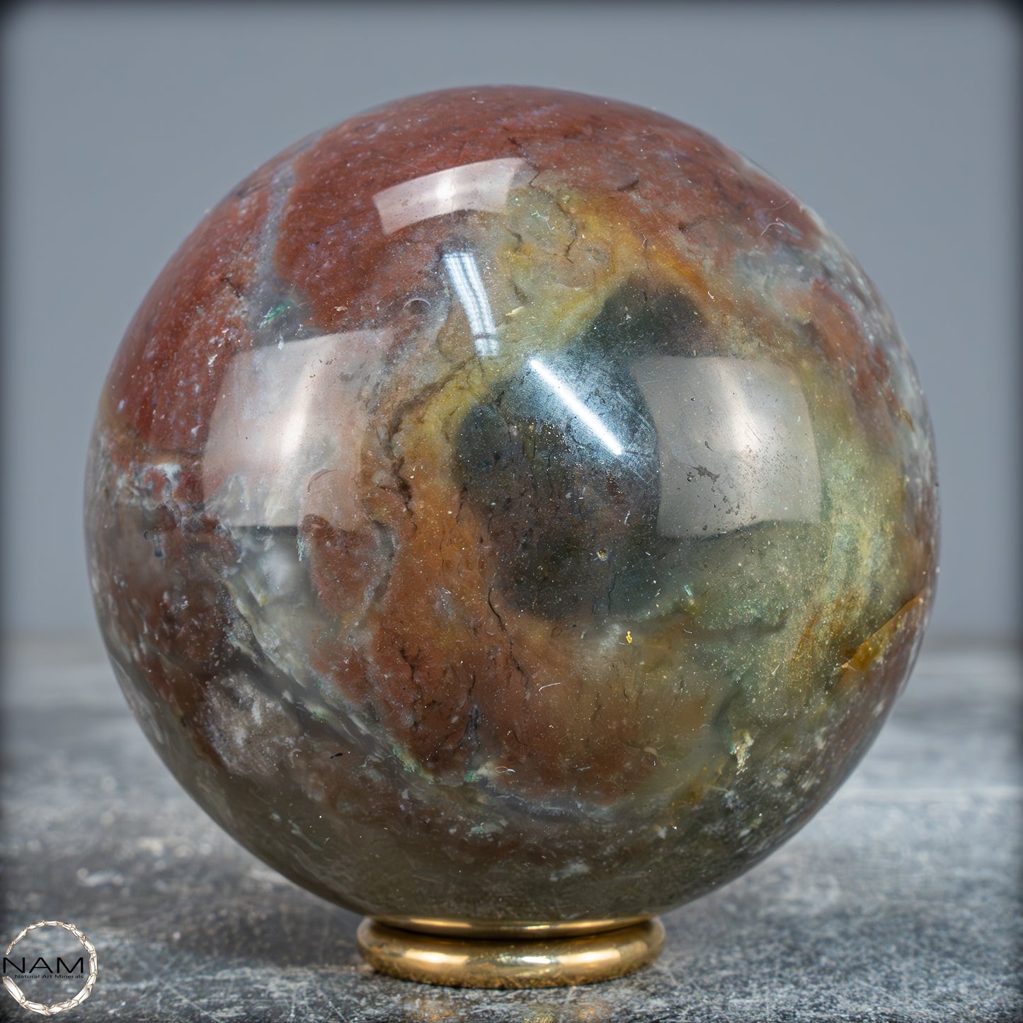 Natürliche Jaspis-Achat-Kristall Kugel - 600,64g - 76,5mm