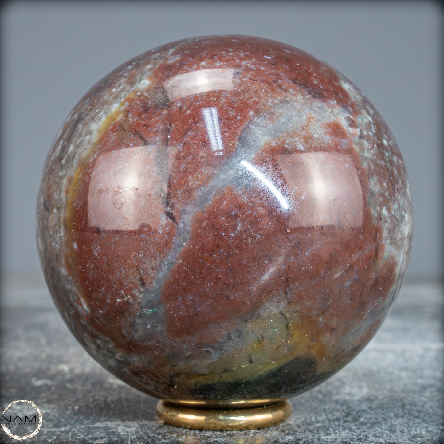 Natürliche Jaspis-Achat-Kristall Kugel - 600,64g - 76,5mm