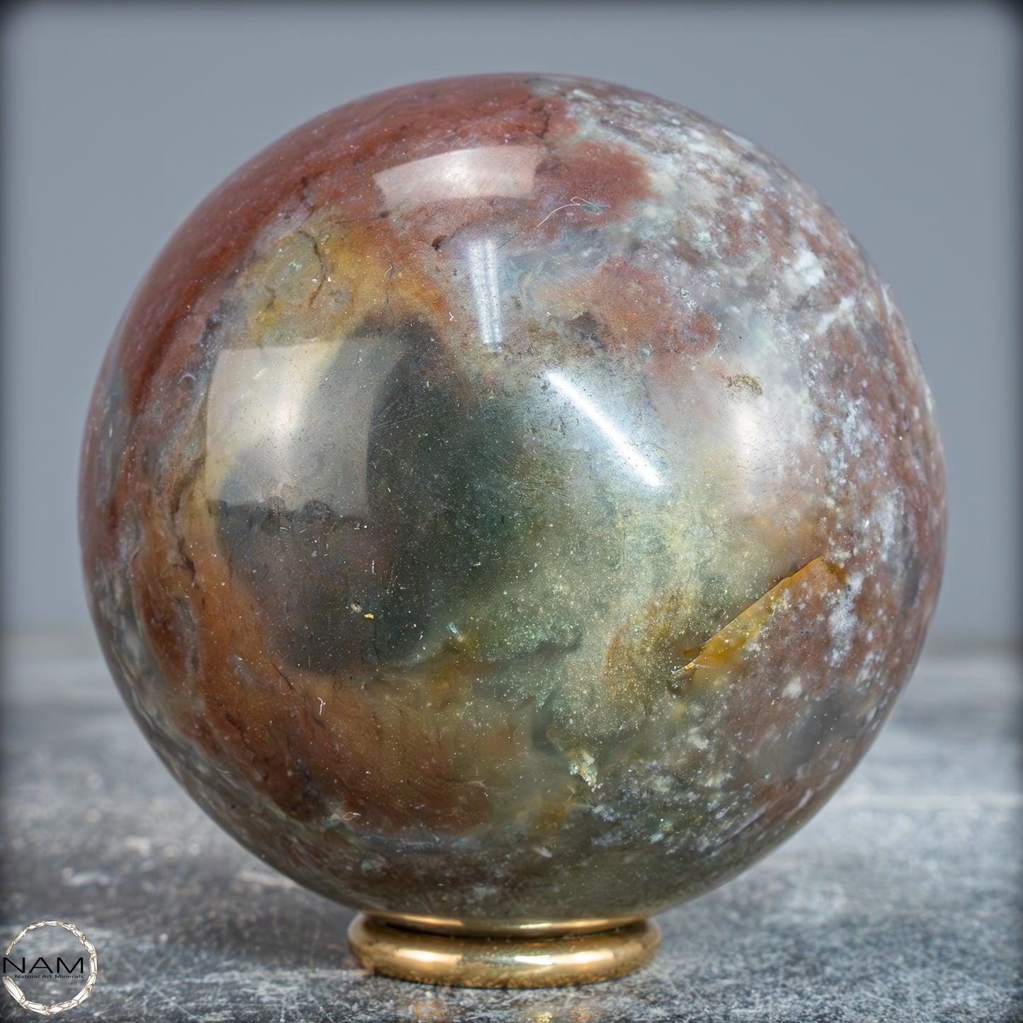 Natürliche Jaspis-Achat-Kristall Kugel - 600,64g - 76,5mm