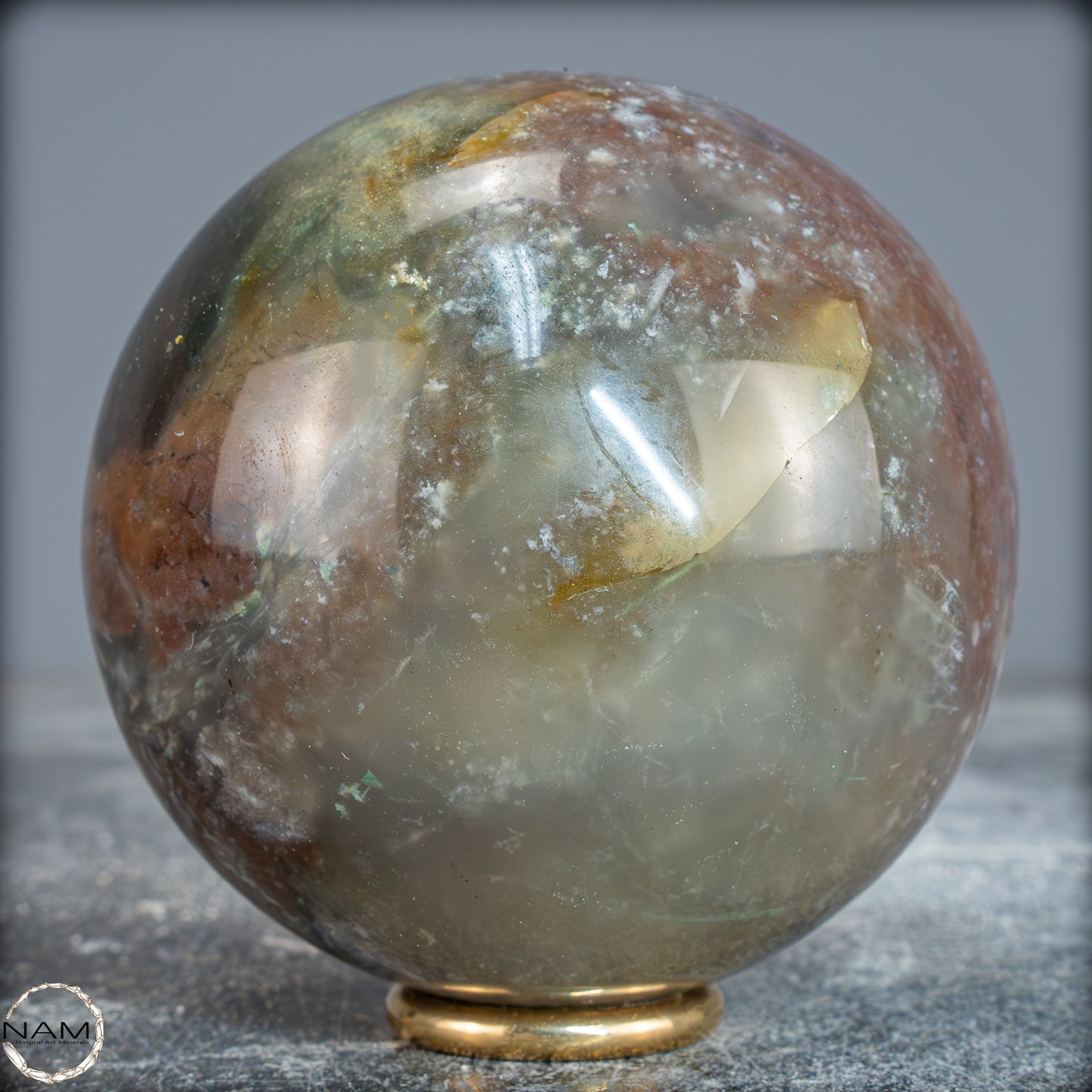 Natürliche Jaspis-Achat-Kristall Kugel - 600,64g - 76,5mm