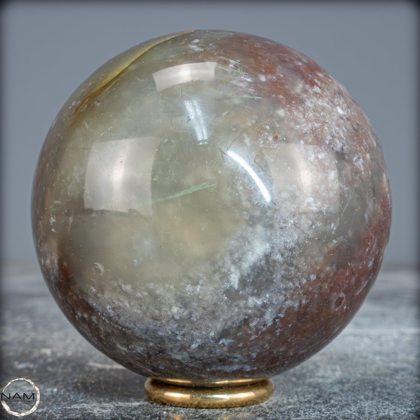 Natürliche Jaspis-Achat-Kristall Kugel - 600,64g - 76,5mm