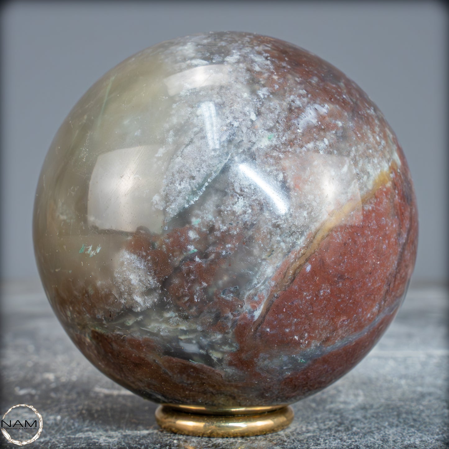 Natürliche Jaspis-Achat-Kristall Kugel - 600,64g - 76,5mm