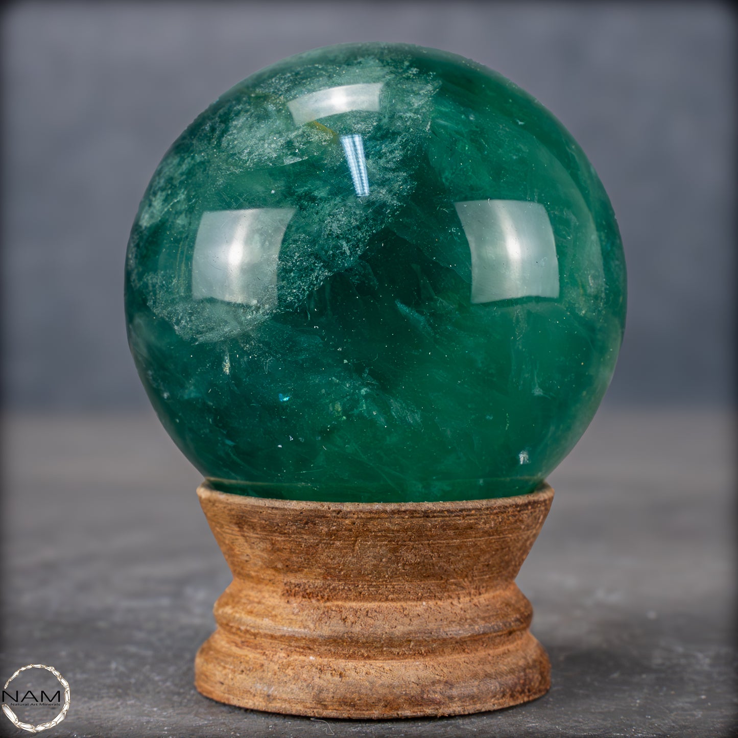 Natürliche Grüne Fluorit Kristallkugel, China - 357,14g - 59mm