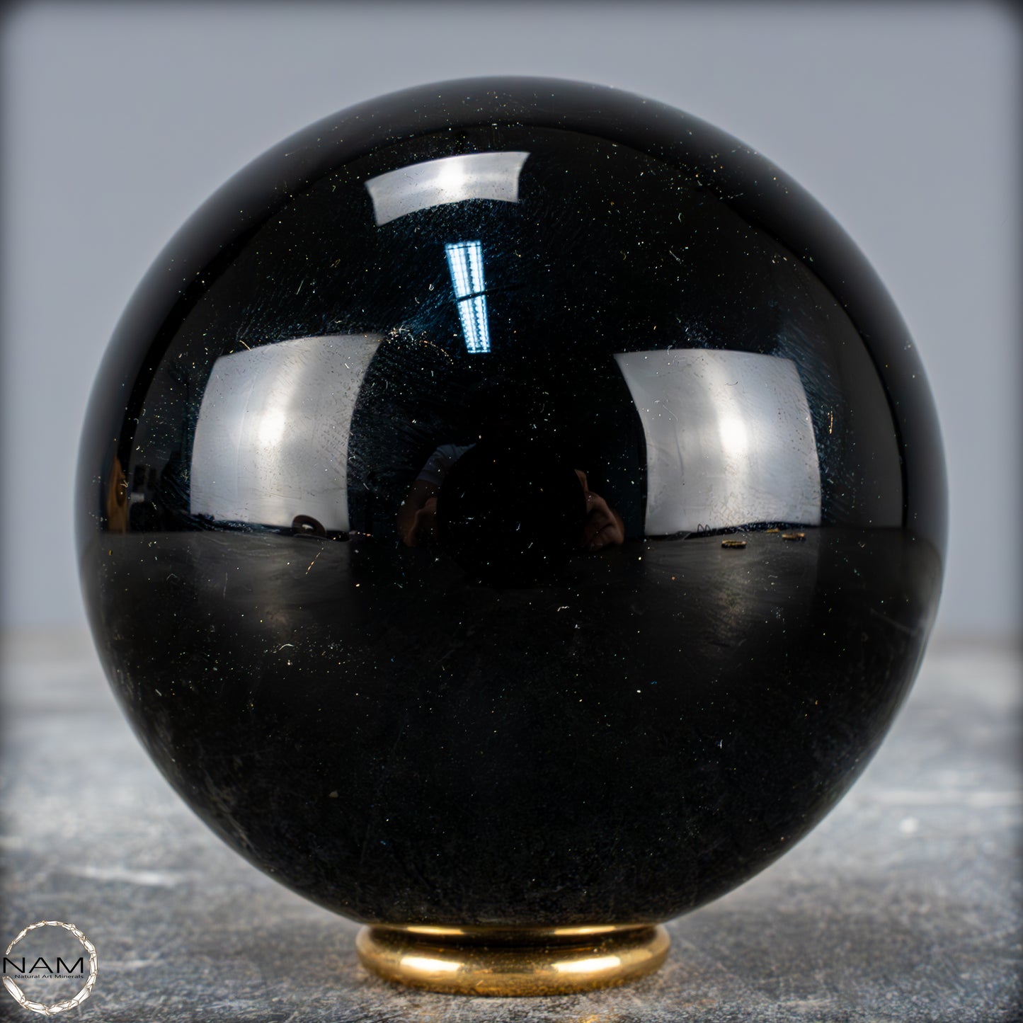 Natürliche Schwarze Obsidian Kristall-Kugel - 511,17g - 77mm