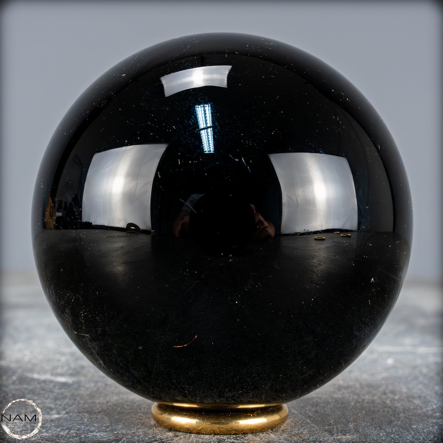 Natürliche Schwarze Obsidian Kristall-Kugel - 511,17g - 77mm