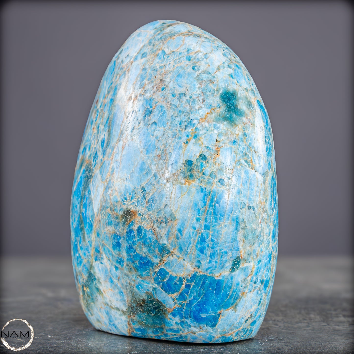 Natürliche Blaue Apatit Kristall-Freiform - 840,81g