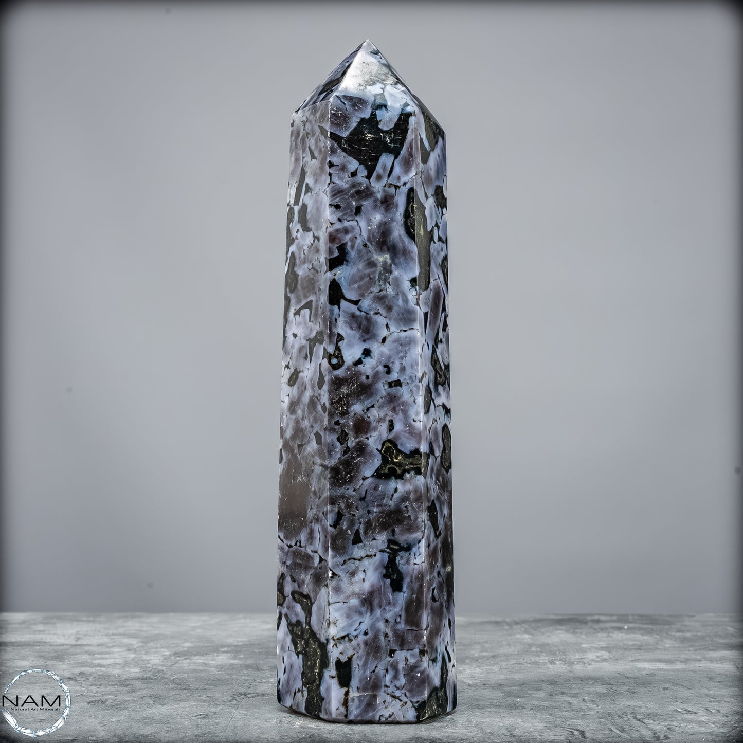 Natürlicher Merlinit (Gabbro) Kristall Obelisk - 745,75 g