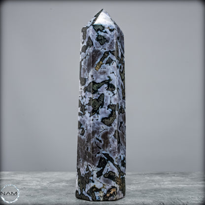 Natürlicher Merlinit (Gabbro) Kristall Obelisk - 745,75 g