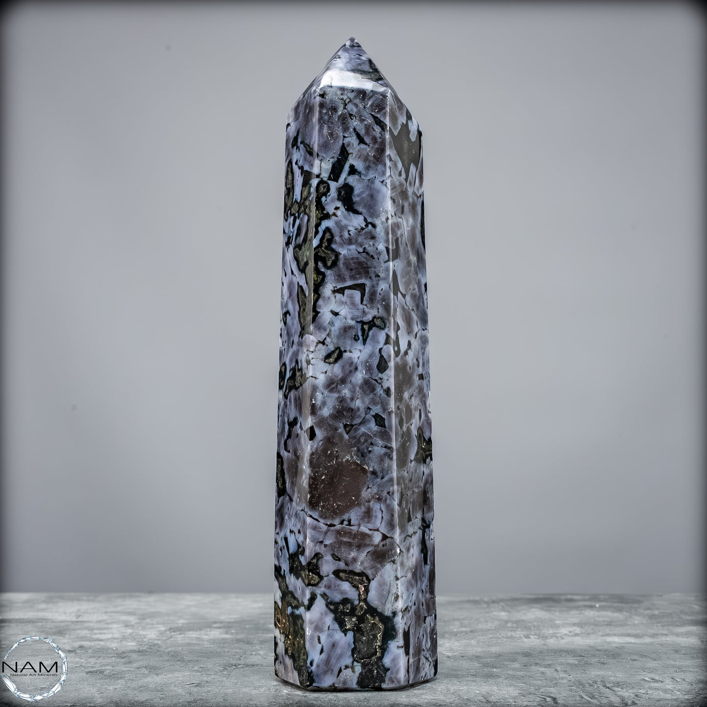 Natürlicher Merlinit (Gabbro) Kristall Obelisk - 745,75 g