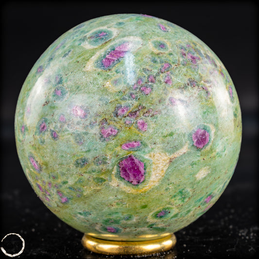 Natürliche Rubin in Fuchsit und Kyanit als Kugel - 403,25g - 64mm