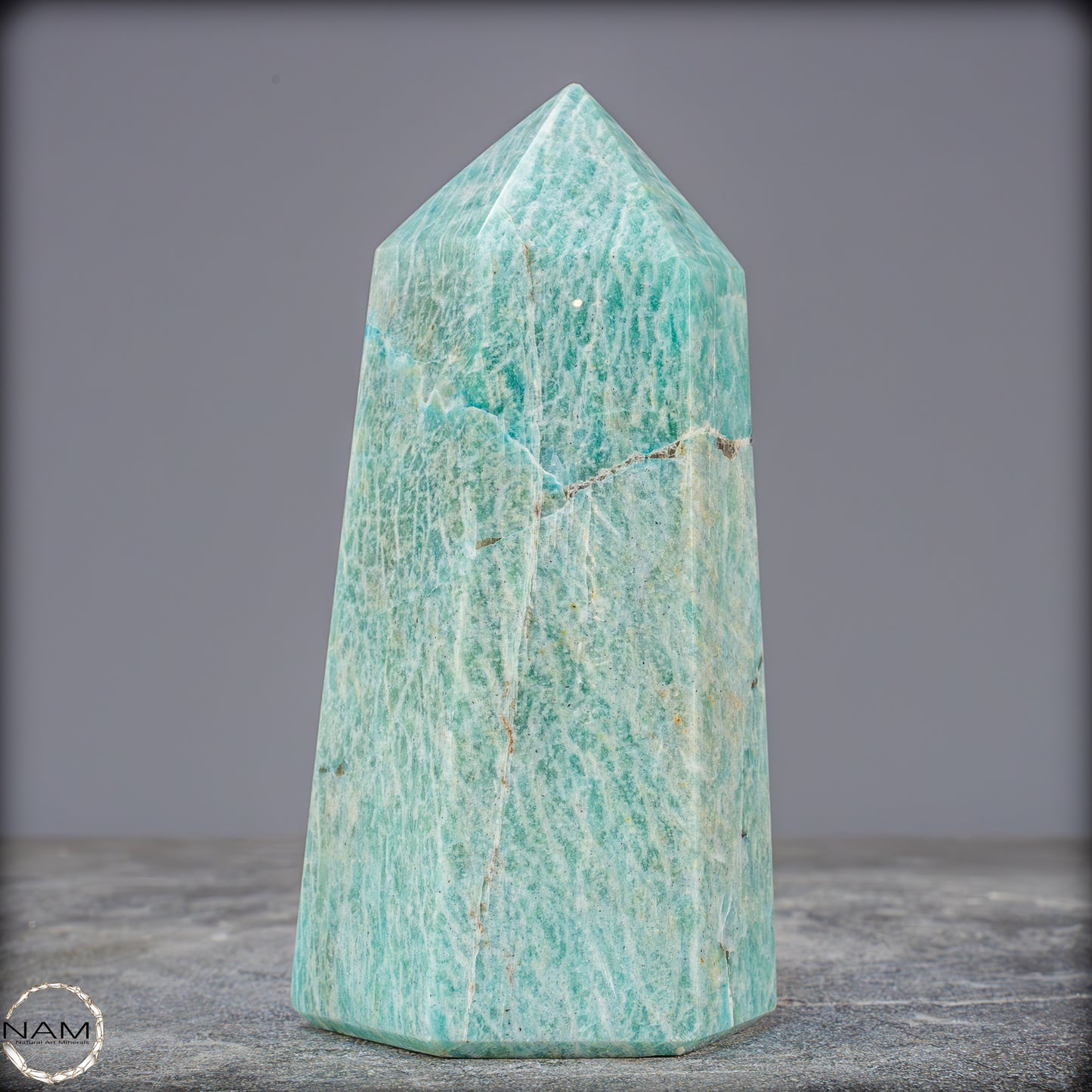 Natürlicher Funkelnder Amazonit Kristall-Obelisk - 663,25g