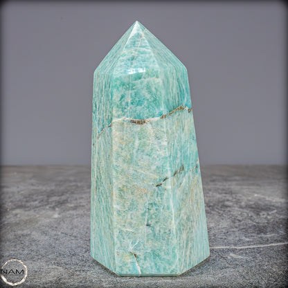 Natürlicher Funkelnder Amazonit Kristall-Obelisk - 663,25g