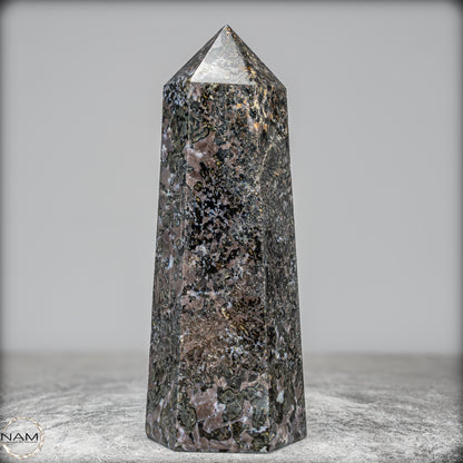 Natürlicher Merlinit (Gabbro) Kristall Obelisk - 1675,65g