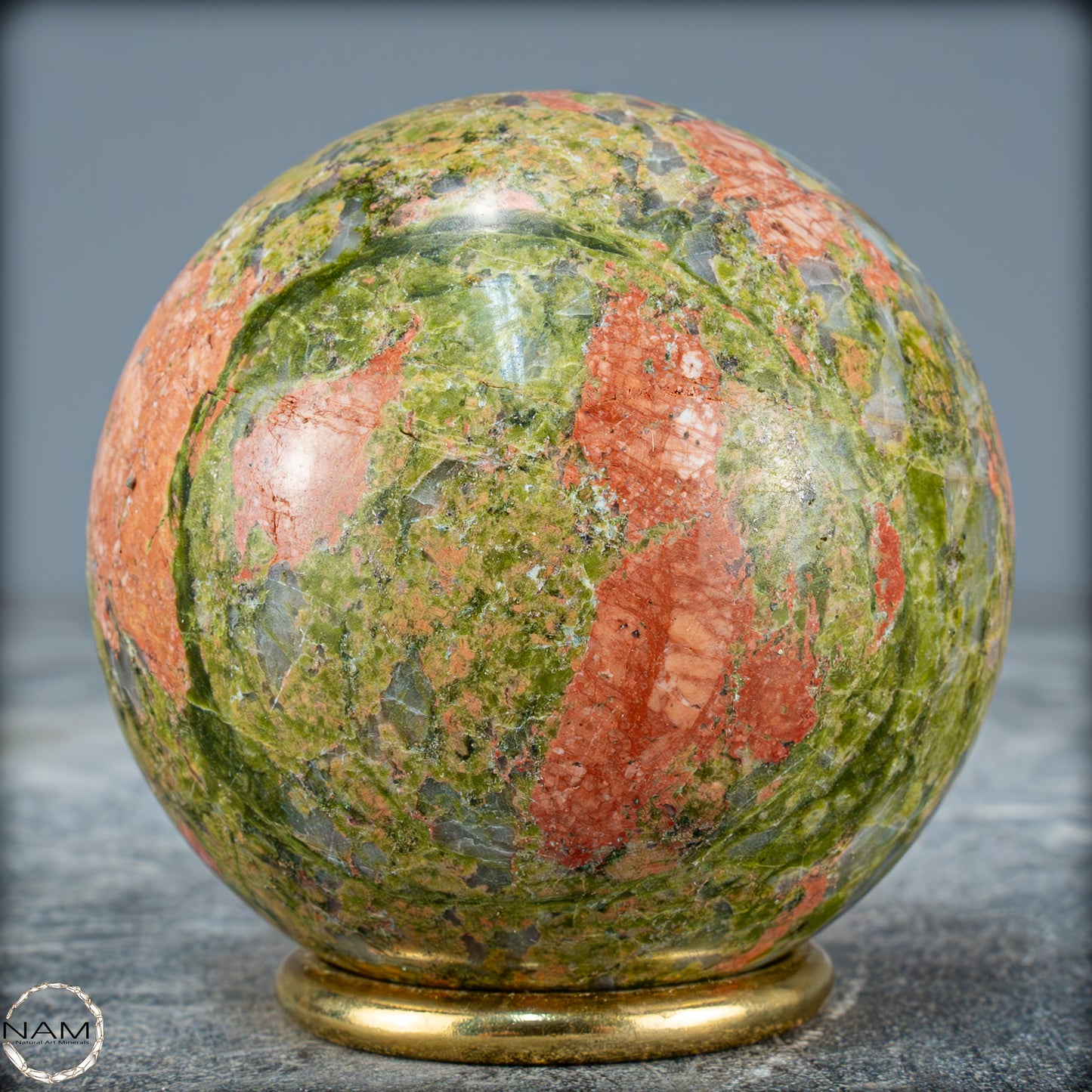 Natürliche Unakit-Kristall Kugel aus Indien - 493,59g - 69mm