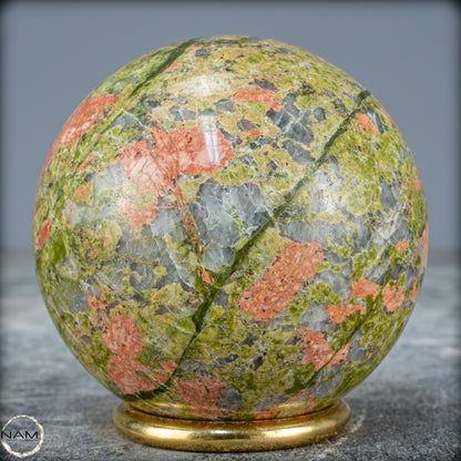 Natürliche Unakit-Kristall Kugel aus Indien - 493,59g - 69mm