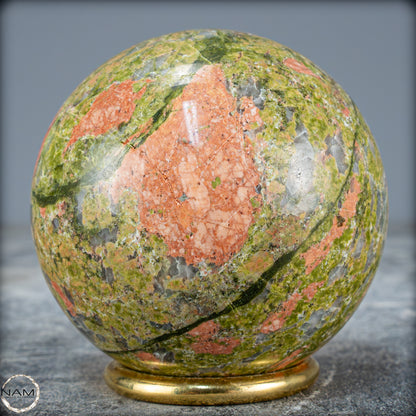 Natürliche Unakit-Kristall Kugel aus Indien - 493,59g - 69mm
