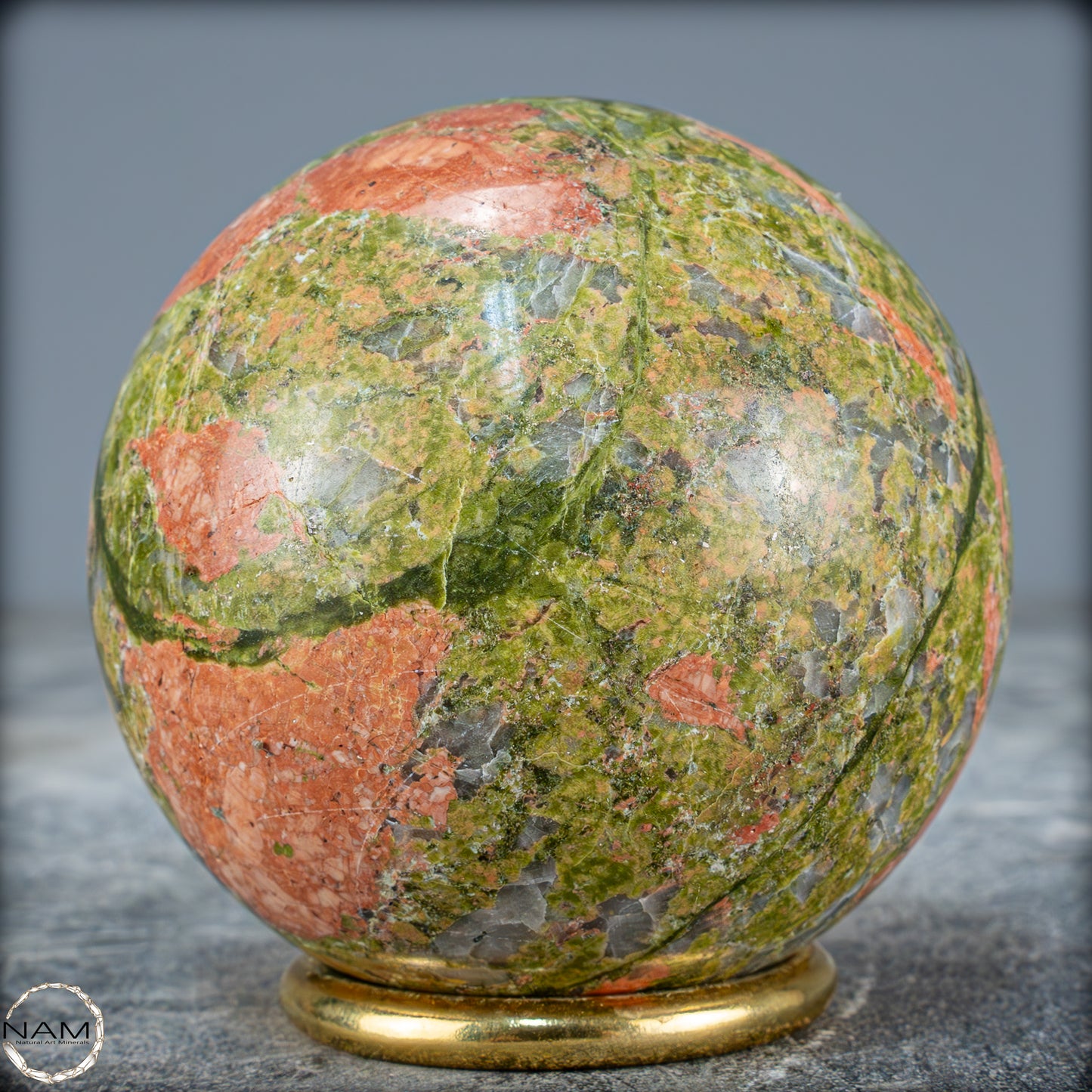 Natürliche Unakit-Kristall Kugel aus Indien - 493,59g - 69mm