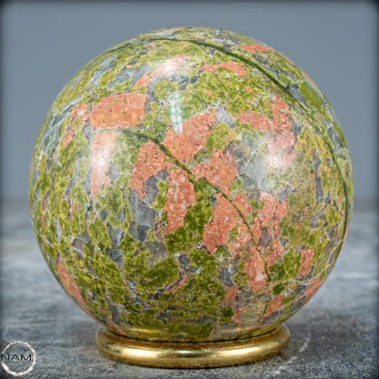 Natürliche Unakit-Kristall Kugel aus Indien - 493,59g - 69mm