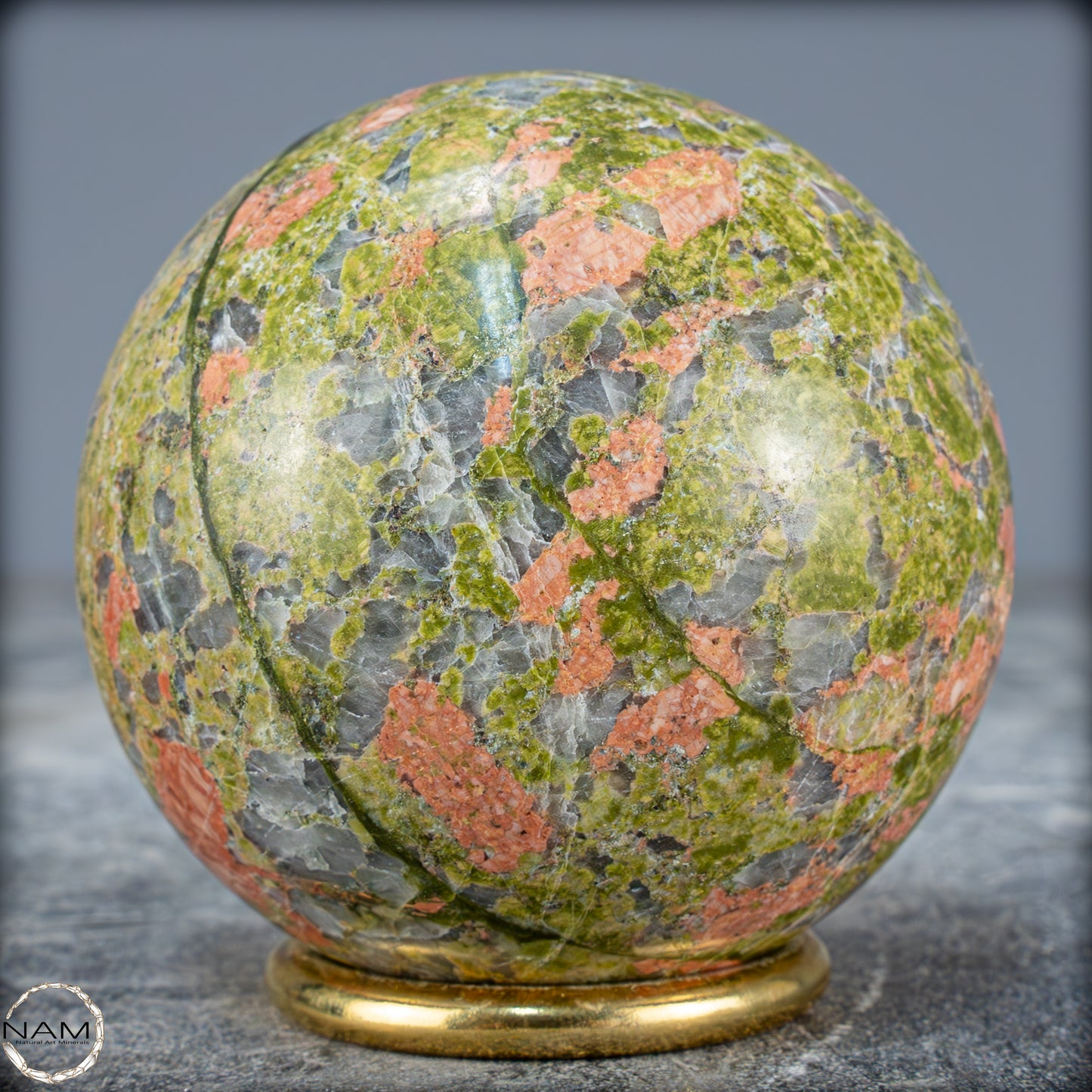 Natürliche Unakit-Kristall Kugel aus Indien - 493,59g - 69mm