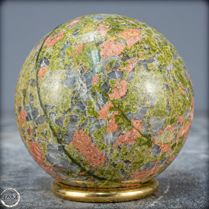 Natürliche Unakit-Kristall Kugel aus Indien - 493,59g - 69mm