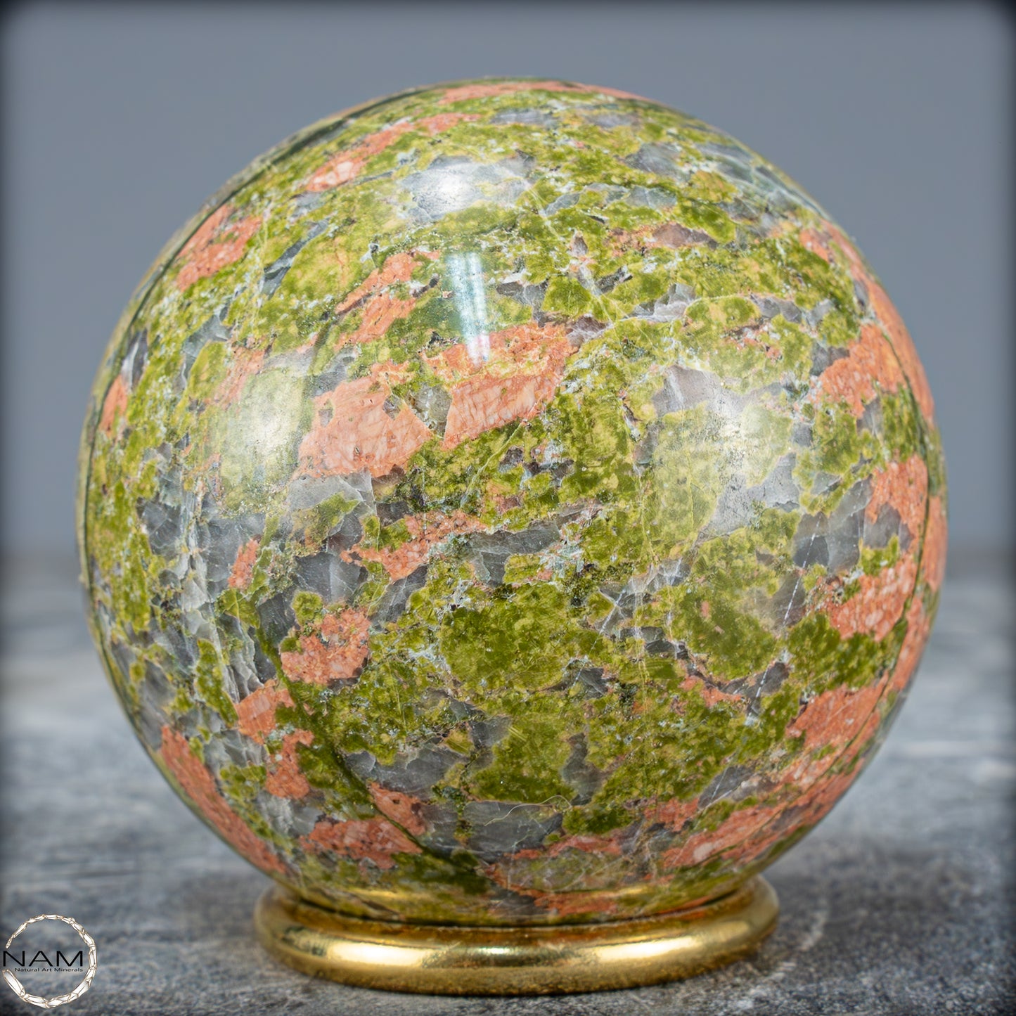 Natürliche Unakit-Kristall Kugel aus Indien - 493,59g - 69mm