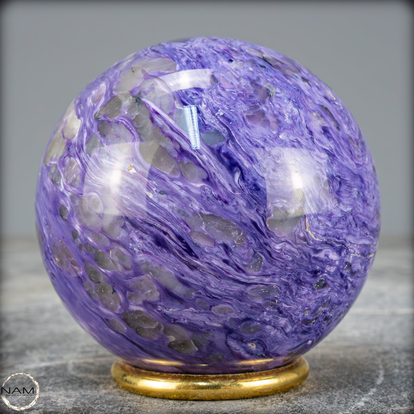 Seltene Natürliche Charoit Kristall-Kugel - 527,39g - 72,8mm