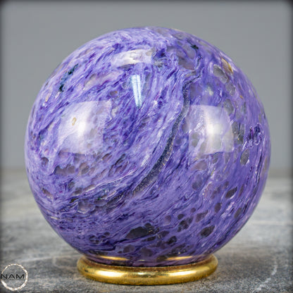 Seltene Natürliche Charoit Kristall-Kugel - 527,39g - 72,8mm
