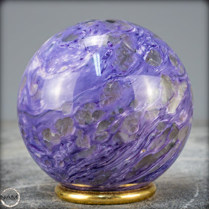 Seltene Natürliche Charoit Kristall-Kugel - 527,39g - 72,8mm