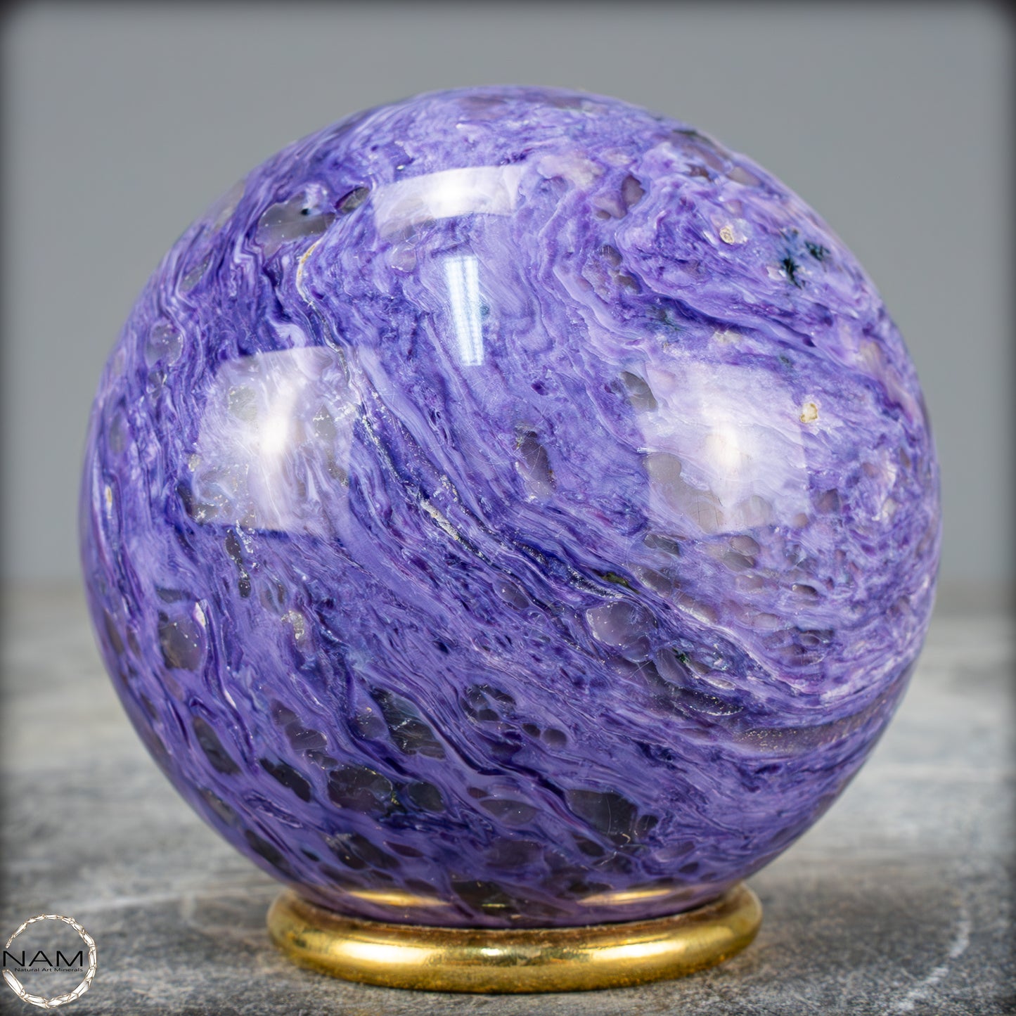 Seltene Natürliche Charoit Kristall-Kugel - 527,39g - 72,8mm