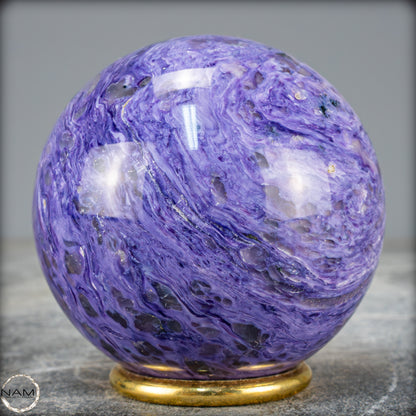 Seltene Natürliche Charoit Kristall-Kugel - 527,39g - 72,8mm