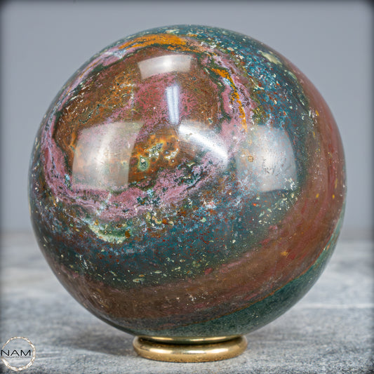 Natürliche Ocean-Jaspis-Achat Kugel - 589,81g - 76mm