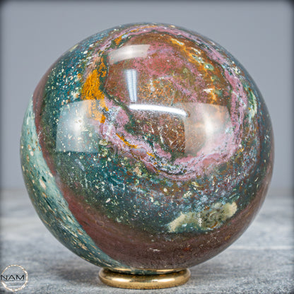 Natürliche Ocean-Jaspis-Achat Kugel - 589,81g - 76mm