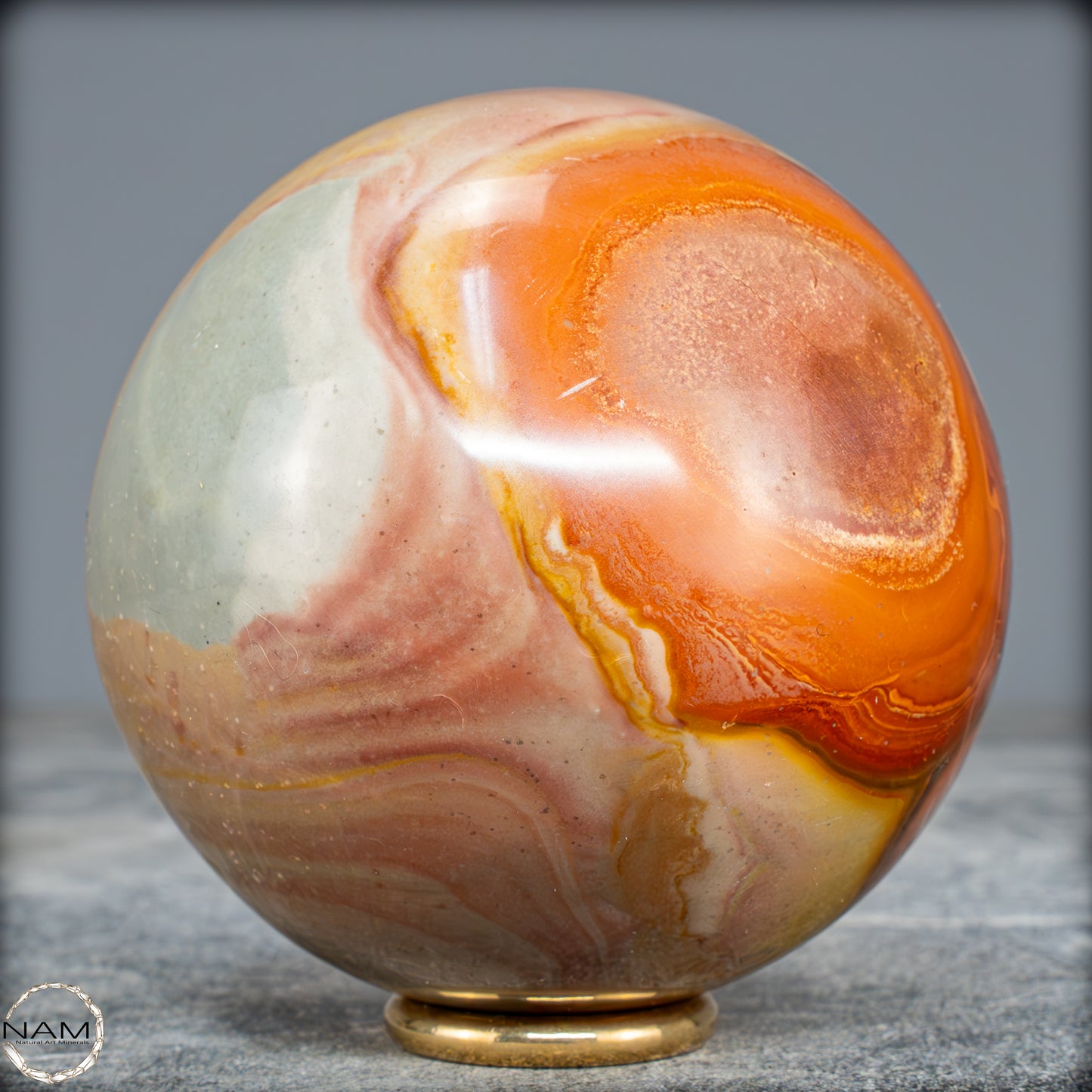 Natürliche Polychrome Jaspis Kristall-Kugel - 604,32g - 77mm