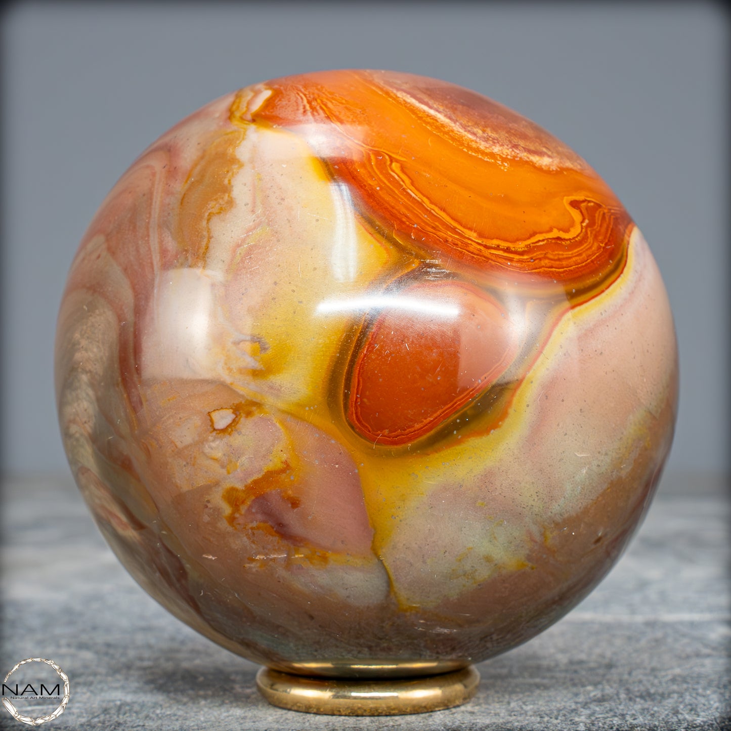 Natürliche Polychrome Jaspis Kristall-Kugel - 604,32g - 77mm