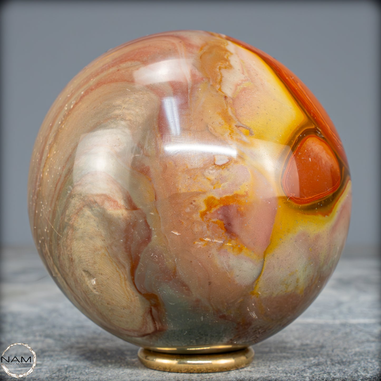 Natürliche Polychrome Jaspis Kristall-Kugel - 604,32g - 77mm